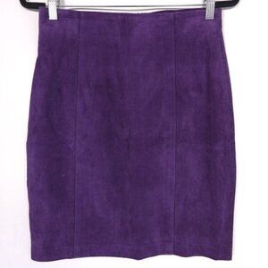 DAVID BENJAMIN COLLECTION Skirt Size 8 GENUINE LEATHER Purple Straight 9-9189-3
